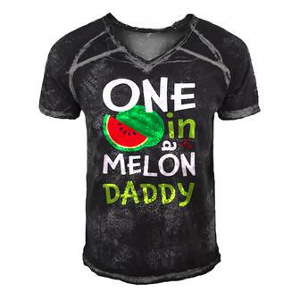 One In A Melon Daddy Matching Group Men's Short Sleeve V-neck 3D Print Retro Tshirt | Mazezy