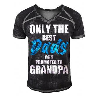 Only The Best Dad Get Promoted To Grandpa Fathers Day T Shirts Men's Short Sleeve V-neck 3D Print Retro Tshirt - Monsterry AU