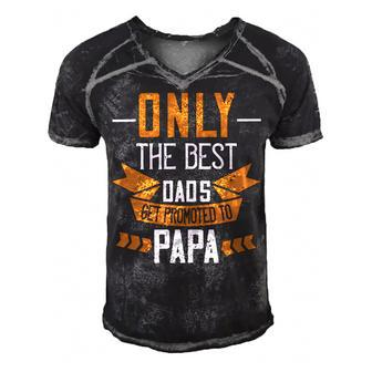Only The Best Dads Get Promoted To Papa Papa T-Shirt Fathers Day Gift Men's Short Sleeve V-neck 3D Print Retro Tshirt - Monsterry CA