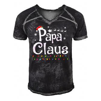 Papa Claus Funny Family Santa Pajamas Christmas Gift Idea Men's Short Sleeve V-neck 3D Print Retro Tshirt | Mazezy