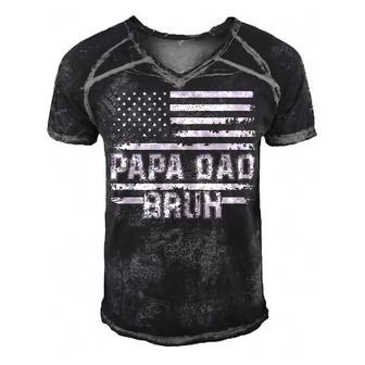 Papa Dad Bruh Fathers Day 4Th Of July Us Vintage Gift 2022 Men's Short Sleeve V-neck 3D Print Retro Tshirt - Seseable