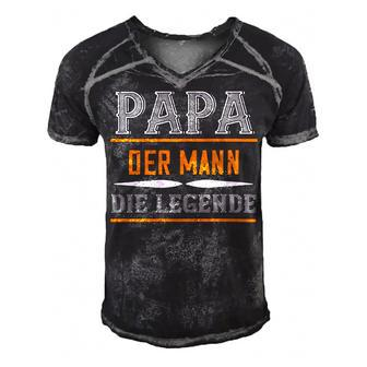 Papa Der Mann Die Legende Fathers Day Gift Men's Short Sleeve V-neck 3D Print Retro Tshirt - Monsterry UK