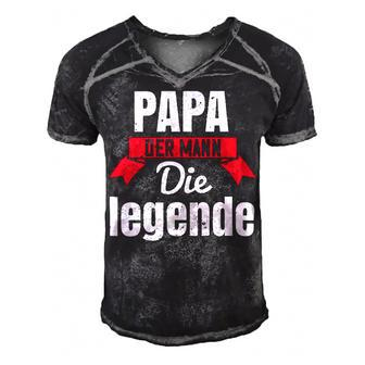 Papa Der Mann Die Legende Papa T-Shirt Fathers Day Gift Men's Short Sleeve V-neck 3D Print Retro Tshirt - Monsterry UK