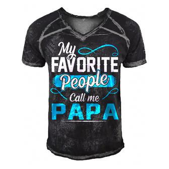 Papa Grandpa Gift My Favorite People Call Me Papa V2 Men's Short Sleeve V-neck 3D Print Retro Tshirt - Seseable