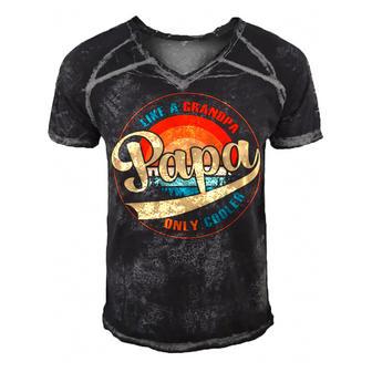 Papa Like A Grandpa Only Cooler Funny Dad Papa Definition Men's Short Sleeve V-neck 3D Print Retro Tshirt - Monsterry AU