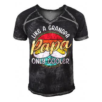 Papa Like A Grandpa Only Cooler Funny Quote For Fathers Day Men's Short Sleeve V-neck 3D Print Retro Tshirt - Monsterry UK