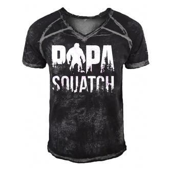 Papa Squatch Gifts For Dad Sasquatch Fathers Day V2 Men's Short Sleeve V-neck 3D Print Retro Tshirt - Seseable