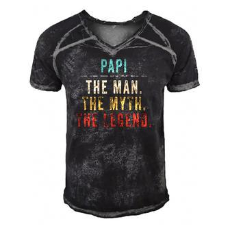 Papi Fathers Day Gift For Papi Man Myth Legend Men's Short Sleeve V-neck 3D Print Retro Tshirt | Mazezy