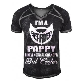 Pappy Grandpa Gift Bearded Pappy Cooler Men's Short Sleeve V-neck 3D Print Retro Tshirt - Seseable