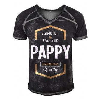 Pappy Grandpa Gift Genuine Trusted Pappy Premium Quality Men's Short Sleeve V-neck 3D Print Retro Tshirt - Seseable
