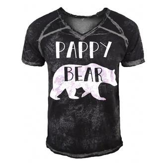 Pappy Grandpa Gift Pappy Bear Men's Short Sleeve V-neck 3D Print Retro Tshirt - Seseable
