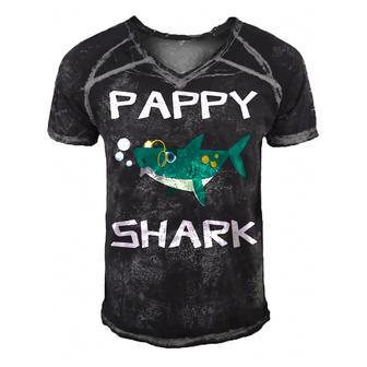 Pappy Grandpa Gift Pappy Shark V2 Men's Short Sleeve V-neck 3D Print Retro Tshirt - Seseable