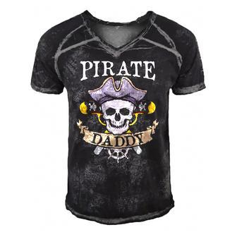 Pirate Daddy Matching Family Dad Men's Short Sleeve V-neck 3D Print Retro Tshirt | Mazezy