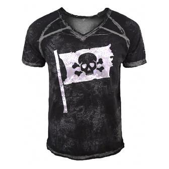 Pirate Flag Skull Crossed Bone Halloween Costume Men's Short Sleeve V-neck 3D Print Retro Tshirt | Mazezy