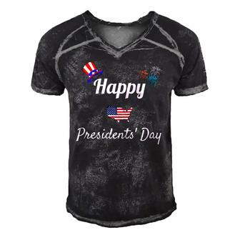 Political Happy Presidents Day Men Women Kids Men's Short Sleeve V-neck 3D Print Retro Tshirt | Mazezy DE