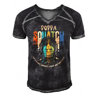 Poppa Squatch - Funny Bigfoot Sasquatch Fathers Day Gift Men's Short Sleeve V-neck 3D Print Retro Tshirt | Mazezy