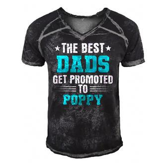 Poppy - The Best Dads Get Promoted To Poppy Men's Short Sleeve V-neck 3D Print Retro Tshirt