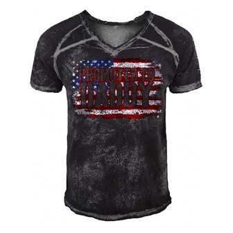 Pregnancy Announcement Daddy Dad American Flag 4Th Of July Men's Short Sleeve V-neck 3D Print Retro Tshirt - Seseable