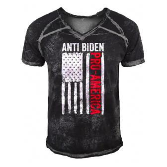 Pro America Anti Biden Flag Usa Joe 4Th July Men's Short Sleeve V-neck 3D Print Retro Tshirt | Mazezy