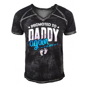 Promoted To Daddy Again 2022 Its A Boy Baby Announcement Men's Short Sleeve V-neck 3D Print Retro Tshirt | Mazezy