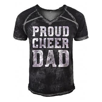Proud Cheer Dad Cheerleading Fathers Day Men's Short Sleeve V-neck 3D Print Retro Tshirt | Mazezy