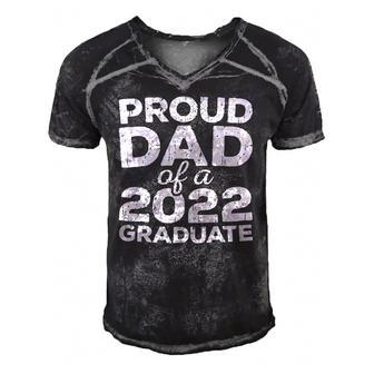 Proud Dad Of A 2022 Graduate Senior Class Graduation Men's Short Sleeve V-neck 3D Print Retro Tshirt | Mazezy