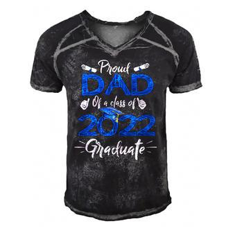 Proud Dad Of A Class Of 2022 Graduate Senior 22 Fathers Day Men's Short Sleeve V-neck 3D Print Retro Tshirt | Mazezy