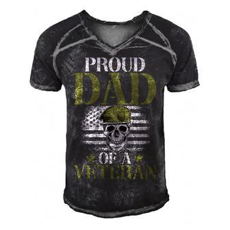 Proud Dad Of A Veteran Patrioticic Memorial Day 4Th Of July Men's Short Sleeve V-neck 3D Print Retro Tshirt - Seseable