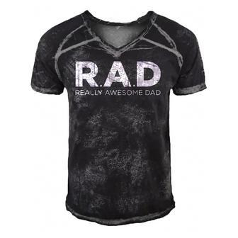 Rad Really Awesome Dad Father Gift Men's Short Sleeve V-neck 3D Print Retro Tshirt | Mazezy