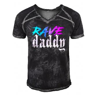 Rave Daddy Edm Music Festival Techno House Raver V2 Men's Short Sleeve V-neck 3D Print Retro Tshirt | Mazezy