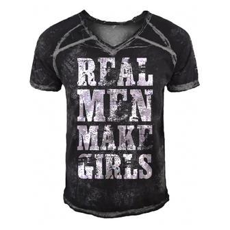 Real Men Daughter Funny Fathers Day Gift Dad Men's Short Sleeve V-neck 3D Print Retro Tshirt | Mazezy