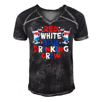 Red White And Blue Drinking Crew 4Th Of July Drink Party Men's Short Sleeve V-neck 3D Print Retro Tshirt - Seseable