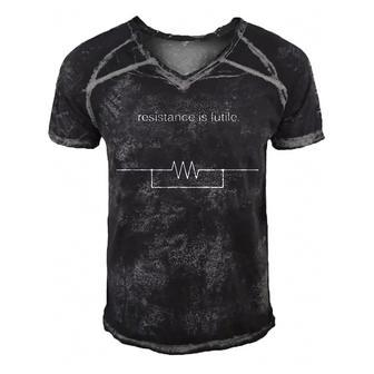 Resistance Is Futile Borg Geek Electronics Engineers Men's Short Sleeve V-neck 3D Print Retro Tshirt - Monsterry