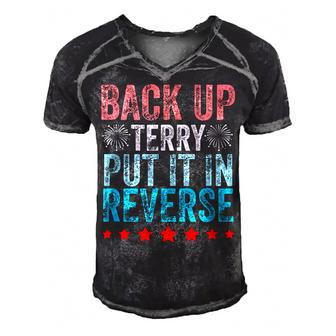 Retro Back Up Terry Put It In Reverse 4Th Of July Fireworks Men's Short Sleeve V-neck 3D Print Retro Tshirt | Mazezy