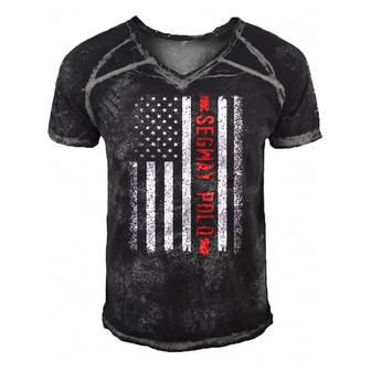 Segway Polo American Flag 4Th Of July Men's Short Sleeve V-neck 3D Print Retro Tshirt | Mazezy