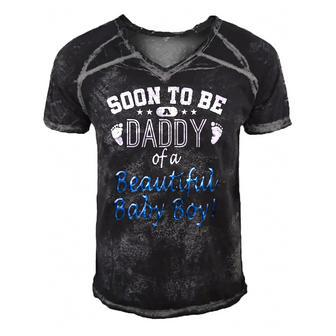 Soon To Be A Daddy Baby Boy Expecting Father Gift Men's Short Sleeve V-neck 3D Print Retro Tshirt
