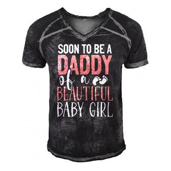 Soon To Be A Daddy Of A Beautiful Baby Girl Cute Fathers Day Men's Short Sleeve V-neck 3D Print Retro Tshirt | Mazezy