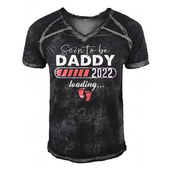 Soon To Be Daddy Est 2022 Pregnancy Announcement Men's Short Sleeve V-neck 3D Print Retro Tshirt | Mazezy