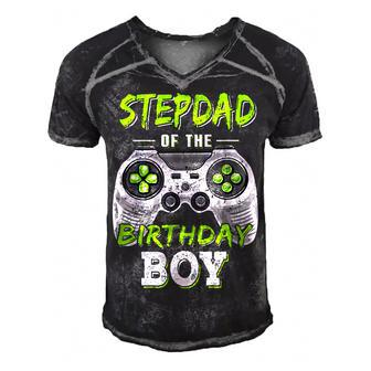 Stepdad Of The Birthday Boy Game Men's Short Sleeve V-neck 3D Print Retro Tshirt | Seseable CA