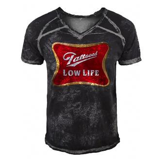 Tattooed Low Life - Inked Life Apparel Men's Short Sleeve V-neck 3D Print Retro Tshirt | Mazezy