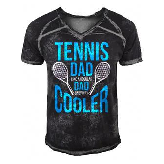 Tennis Dad Funny Cute Fathers Day Men's Short Sleeve V-neck 3D Print Retro Tshirt | Mazezy