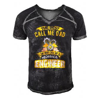 The Best Call Me Dad Call Me A Mechanical Engineer Men's Short Sleeve V-neck 3D Print Retro Tshirt | Mazezy