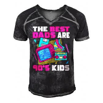 The Best Dads Are 90S Kids 90S Aesthetic Dad Nostalgia Men's Short Sleeve V-neck 3D Print Retro Tshirt | Mazezy