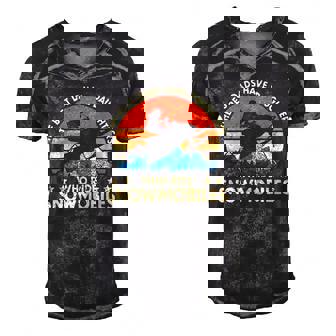 The Best Dads Have Daughters Who Ride Snowmobiles Riding Men's Short Sleeve V-neck 3D Print Retro Tshirt | Mazezy