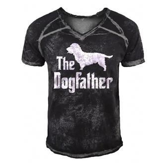 The Dogfather - Funny Dog Gift Funny Glen Of Imaal Terrier Men's Short Sleeve V-neck 3D Print Retro Tshirt | Mazezy