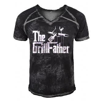 The Grillfather Funny Barbecue Grilling Bbq The Grillfather Men's Short Sleeve V-neck 3D Print Retro Tshirt | Mazezy
