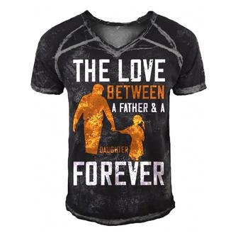 The Love Between A Father & A Daughter Forever Papa T-Shirt Fathers Day Gift Men's Short Sleeve V-neck 3D Print Retro Tshirt - Monsterry DE
