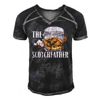 The Scotchfather Malt Whiskey Funny Gift Men's Short Sleeve V-neck 3D Print Retro Tshirt | Mazezy