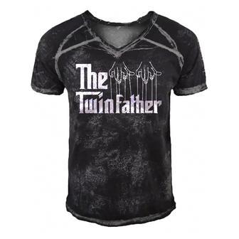 The Twinfather Funny Father Of Twins Twin Daddy Parent Men's Short Sleeve V-neck 3D Print Retro Tshirt | Mazezy
