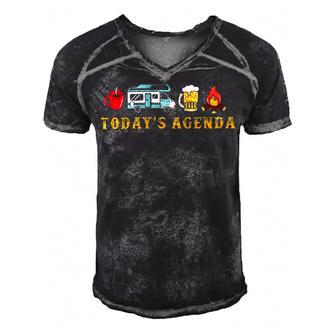 Today’S Agenda Camping Men's Short Sleeve V-neck 3D Print Retro Tshirt | Favorety UK